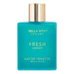 Bellavita Luxury FRESH Eau de Toilette | 100 ml (3.4 fl.oz.) | Perfume for Men and Women | Fresh, Sweet Almond, Lavender, Ylang-Ylang Notes | Long Lasting Unisex Fragrance