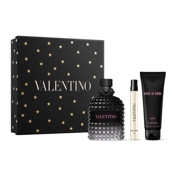 Valentino Uomo Born In Roma Gift Set (Eau de Parfum 3.4 fl. oz + Shower Gel 2.5 fl. oz + Eau de Parfum Mini 0.34 fl. ozl)