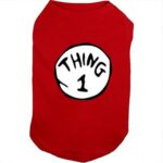 Dog Shirts for Pet Clothes Soft Breathable Puppy Shirts Pop Culture Thing 1 to Thing 9 Printed Pet T-Shirt (RED-1, X-Large)