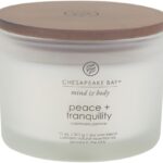 Chesapeake Bay Candle Scented Candle Peace + Tranquility (cashmere jasmine) 3-Wick Coffee Table Jar
