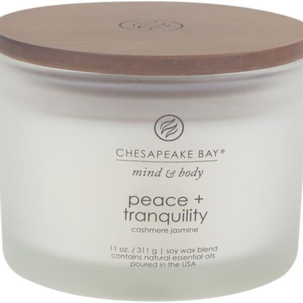 Chesapeake Bay Candle Scented Candle Peace + Tranquility (cashmere jasmine) 3-Wick Coffee Table Jar
