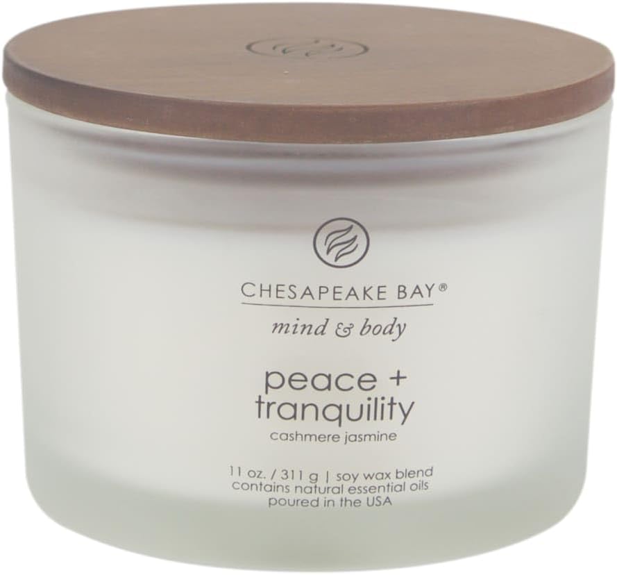 Chesapeake Bay Candle Scented Candle Peace + Tranquility (cashmere jasmine) 3-Wick Coffee Table Jar Chesapeake Bay Candle Scented Candle Peace + Tranquility (cashmere jasmine) 3-Wick Coffee Table Jar