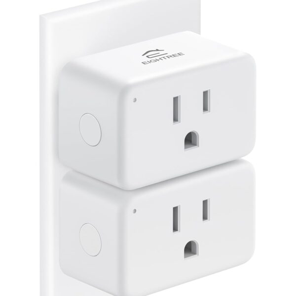 EIGHTREE Smart Plug 15A, Smart Plugs that Compatible with Alexa & Google Home & SmartThings, No Hub Required, WiFi Outlet with Remote Control, Timer & Schedule, 2.4GHz WiFi Only, 2 Packs