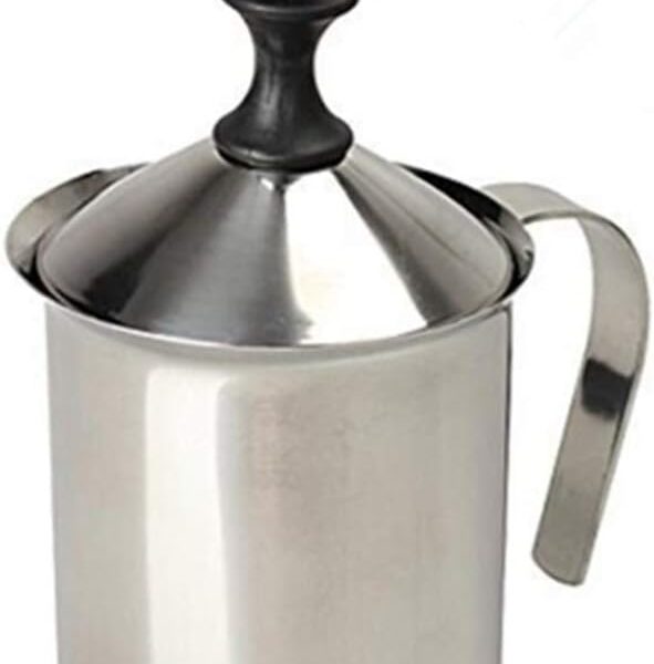 Milk Frother, HomeGoal Stainless Steel Manual Milk Foamer, Handheld Coffee Milk Frothing Pitchers,Manual Operated Milk Foam Maker For Cappuccino Coffee Latte Hot Chocolate(14-Ounce/400ml)