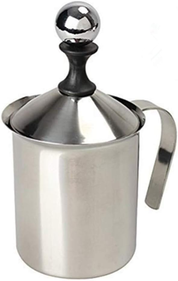 Milk Frother, HomeGoal Stainless Steel Manual Milk Foamer, Handheld Coffee Milk Frothing Pitchers,Manual Operated Milk Foam Maker For Cappuccino Coffee Latte Hot Chocolate(14-Ounce/400ml) Milk Frother, HomeGoal Stainless Steel Manual Milk Foamer, Handheld Coffee Milk Frothing Pitchers,Manual Operated Milk Foam Maker For Cappuccino Coffee Latte Hot Chocolate(14-Ounce/400ml)