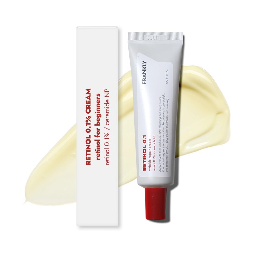 FRANKLY Retinol 0.1% Cream, 1.01 fl oz - Beginner Retinol | Night Cream | with Ceramides & Natural Ginseng | Anti-aging, Wrinkles Care, Reduces Congestion and hyperpigmentation | Korean Skin Care FRANKLY Retinol 0.1% Cream, 1.01 fl oz - Beginner Retinol | Night Cream | with Ceramides & Natural Ginseng | Anti-aging, Wrinkles Care, Reduces Congestion and hyperpigmentation | Korean Skin Care