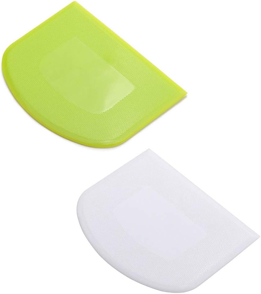 2 Pieces Dough Scraper Bowl Scraper Food-safe Plastic Dough Cutter Flexible Plastic Scraper Practical Bench Scraper Multipurpose Food Scrappers for Bread Dough Cake Fondant Icing, White, Green 2 Pieces Dough Scraper Bowl Scraper Food-safe Plastic Dough Cutter Flexible Plastic Scraper Practical Bench Scraper Multipurpose Food Scrappers for Bread Dough Cake Fondant Icing, White, Green