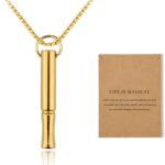 Mindful Breathe Necklace for Men Women Quit Smoking Breathe Whistle Pendant Stress Relief Necklace Anxiety Relief Gift