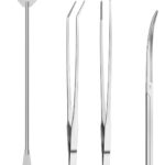 4Pcs Aquascaping Tools, Jeimier Aquascape Kit, Long and Strong Aquarium Tweezers, Scissors, Algae Scraper, Aquarium Plant Tools, Fish Tank Plant Trimming Kit