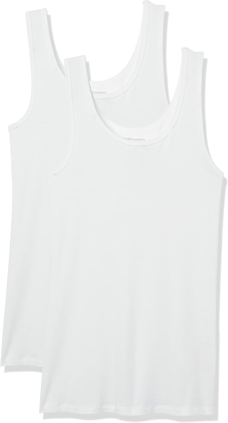 Amazon Essentials Women's Slim-Fit Ribbed Scoop Neck Tank Tops