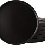 AmorArc Ceramic Dinner Plates Set of 6, 10.0 Inch Matte Stoneware Plates for Kitchen,Modern Flat Dinnerware Dishes Set,Microwave& Dishwasher Safe, Scratch Resistant, Matte Black