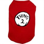 Dog Shirts for Pet Clothes Soft Breathable Puppy Shirts Pop Culture Thing 1 to Thing 9 Printed Pet T-Shirt (RED-2, X-Large)