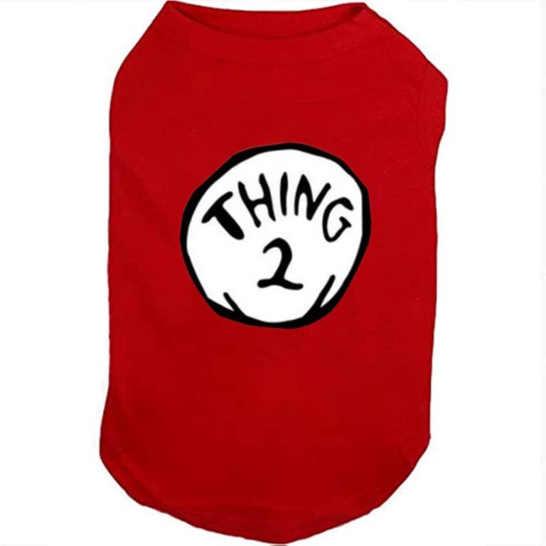 Dog Shirts for Pet Clothes Soft Breathable Puppy Shirts Pop Culture Thing 1 to Thing 9 Printed Pet T-Shirt (RED-2, X-Large)