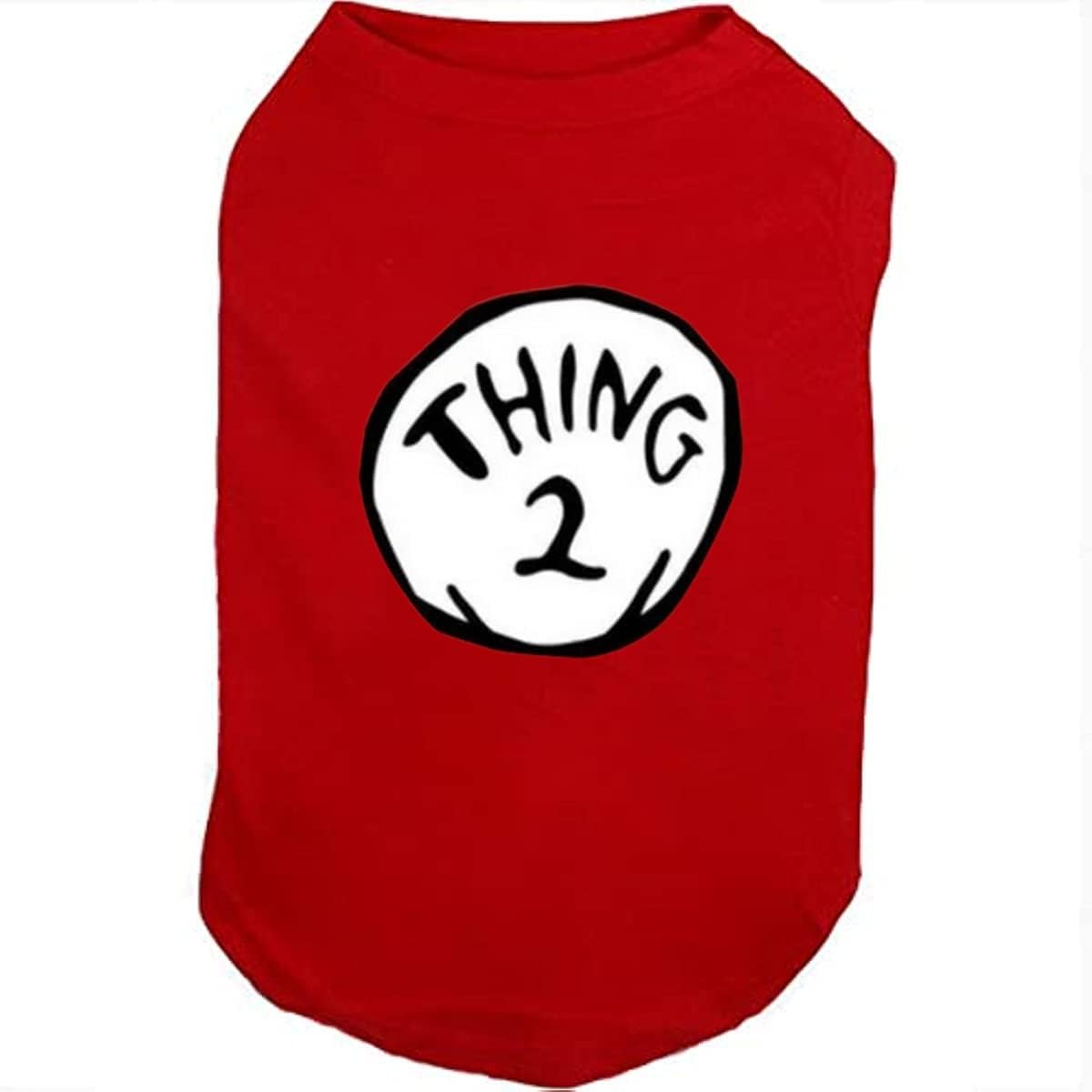 Dog Shirts for Pet Clothes Soft Breathable Puppy Shirts Pop Culture Thing 1 to Thing 9 Printed Pet T-Shirt (RED-2, X-Large) Dog Shirts for Pet Clothes Soft Breathable Puppy Shirts Pop Culture Thing 1 to Thing 9 Printed Pet T-Shirt (RED-2, X-Large)