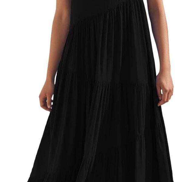 ANRABESS Women Summer Casual Loose Sleeveless Sundress Spaghetti Strap Flowy Boho Linen Beach Vacation Maxi Long Dress