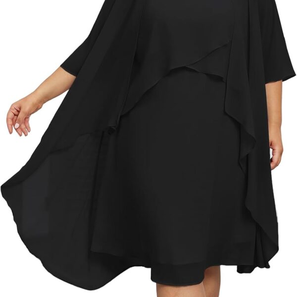 Hanna Nikole Womens Plus Size Dress with Jacket 2 Piece Wedding Guest Dresses Flowy Mother of The Bride Dress