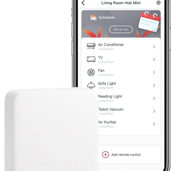 SwitchBot Hub Mini Smart Remote - IR Blaster, Link SwitchBot to Wi-Fi (Support 2.4GHz), Control TV, Air Conditioner, Compatible with Alexa, Google Home, IFTTT (White)