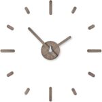 Presentime & Co Large Frameless DIY Wall Clock for Modern Home/Office Decoration, Silent no Ticking, Light Gray Oak Style. Wall Dcor for Living Room, Dining Room, Kitchen, Bedroom, Class Room.