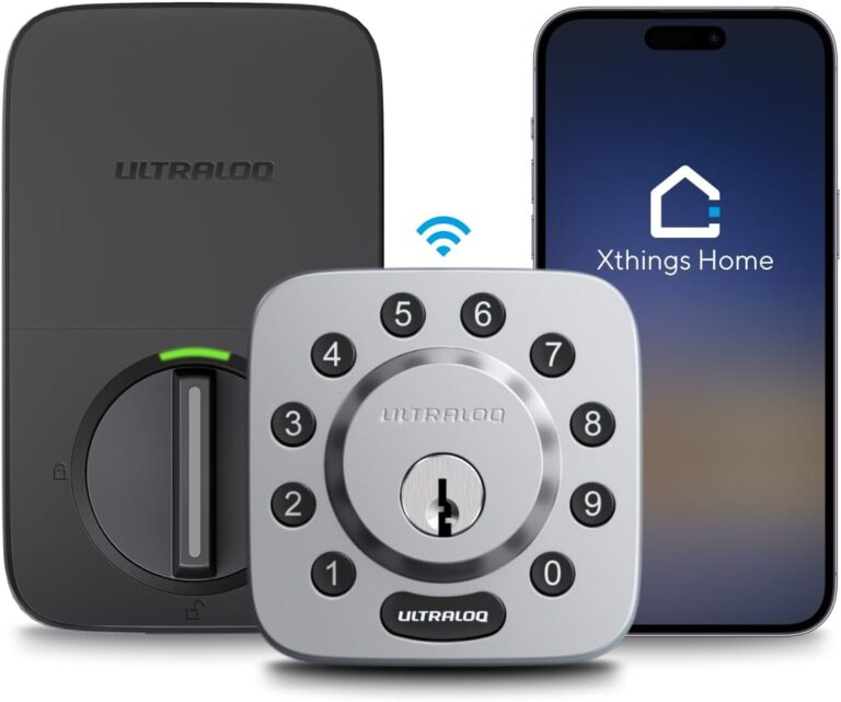 ULTRALOQ U-Bolt WiFi Smart Lock with Door Sensor, Smart Keypad Deadbolt Lock for Front Door, Built-in Wi-Fi, Remote Control, App Passcode Unlock, Auto Unlock, Auto Locking, Share Access, ANSI Grade 1