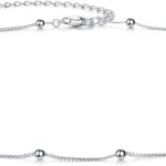 EPIRORA Choker Necklace for Women 925 Sterling Silver Gold Plated Dainty Satellite Bead Chain Pendant Minimalist Jewelry, 16''+2"