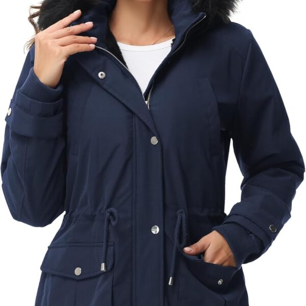 ROYAL MATRIX Women's Parka Coat Winter Warm Parka Jacket Fleece Lined Parka Coat Long Winter Coat with Hood