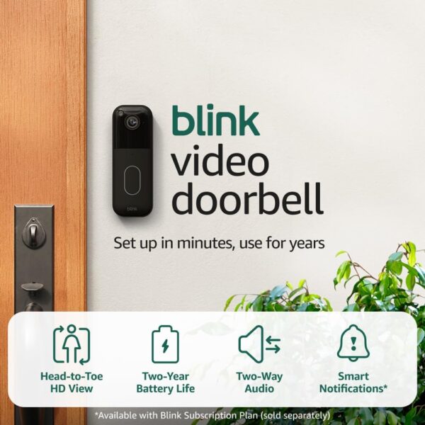 Blink Video Doorbell + Outdoor 4 XR Wireless smart security cameras, two-year battery life, go up to 400 feet from your home with extended range. Sync Module XR included.
