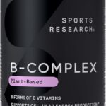 Sports Research Vitamin B-Complex - Full Spectrum of B Vitamins with Methylated B12 & Folate - Gluten Free  Plant-Based  Non-GMO  Vegan-Friendly Formula - 120 Veggie Softgels