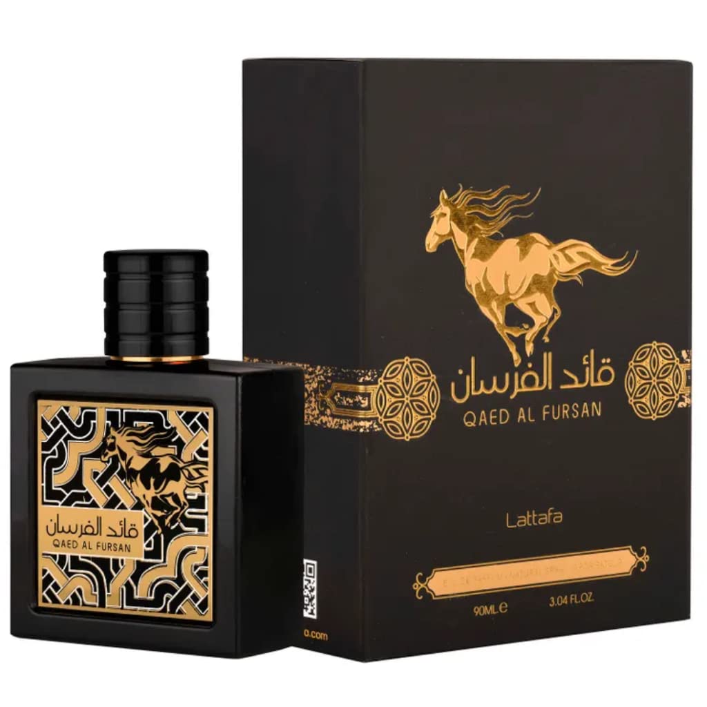 Lattafa Qaed Al Fursan - Oriental, Fruity, Fresh, Amber Wood - Eau de Parfum Long-Lasting Fragrance for Unisex, 3.40 Ounce / 100 ml Lattafa Qaed Al Fursan - Oriental, Fruity, Fresh, Amber Wood - Eau de Parfum Long-Lasting Fragrance for Unisex, 3.40 Ounce / 100 ml