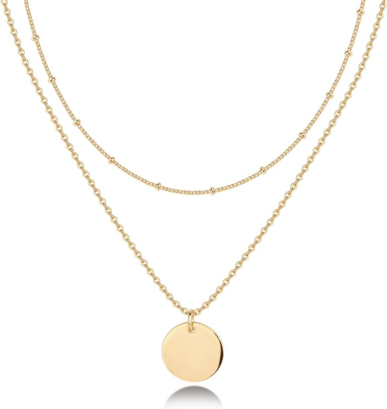 PAVOI 14K Gold Plated Layering Necklaces | Stylish Minimalist Design Pendant Necklaces | Butterfly, Heart, Lock, Evil Eye, Coin, Lightning Bolt, Circle, Cross Pendants for Women - Valentines Day Trendy Jewelry