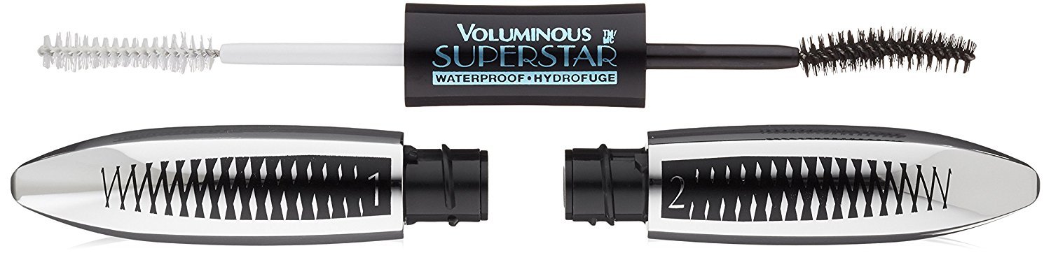 L'Oreal Paris Cosmetics Voluminous Superstar Mascara, Waterproof, Black, 0.41 Fl. Oz, 1 Count L'Oreal Paris Cosmetics Voluminous Superstar Mascara, Waterproof, Black, 0.41 Fl. Oz, 1 Count