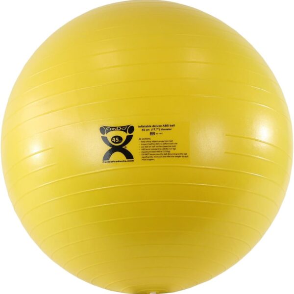 Cando Inflatable Exercise Ball - ABS Extra Thick - Yellow - 18" (45 cm)