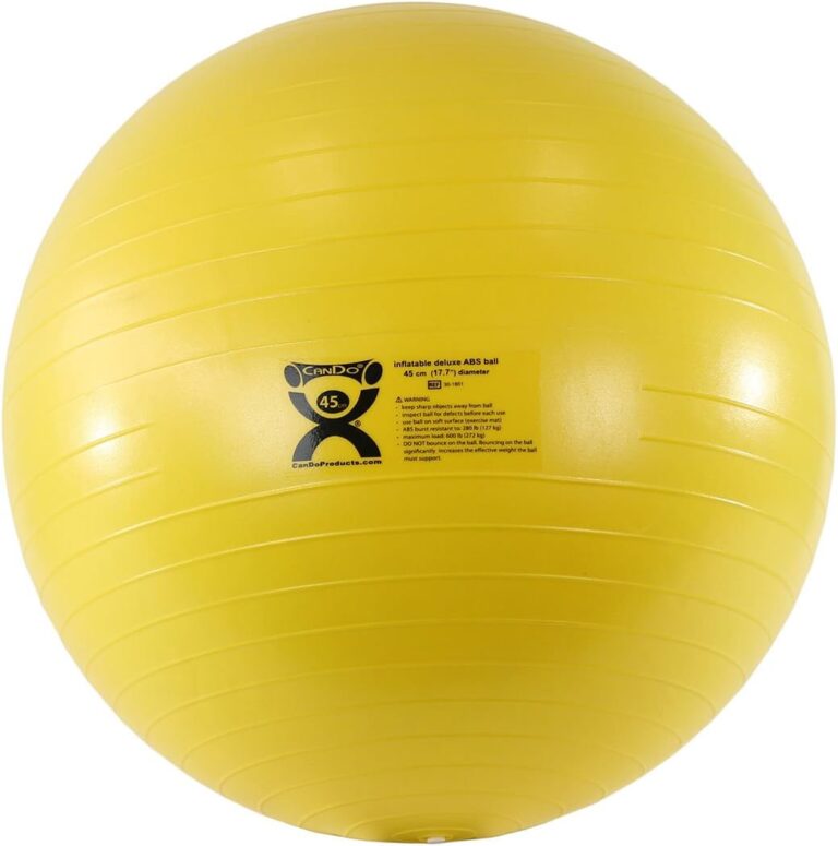 Cando Inflatable Exercise Ball - ABS Extra Thick - Yellow - 18" (45 cm)