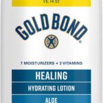 Gold Bond Healing Hydrating Body Lotion with Aloe, Moisturizer for Dry to Extra Dry Skin, 24-HR Hydration to Soothe & Comfort, Non-Greasy, Dermatologist-Tested, Light Scent, 24 Oz Family Size Pump