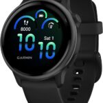 Garmin vvoactive 6, Health and Fitness GPS Smartwatch, AMOLED Display, Up to 11 Days of Battery, Slate with Black Band