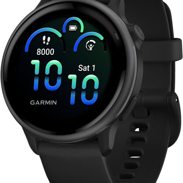 Garmin vvoactive 6, Health and Fitness GPS Smartwatch, AMOLED Display, Up to 11 Days of Battery, Slate with Black Band