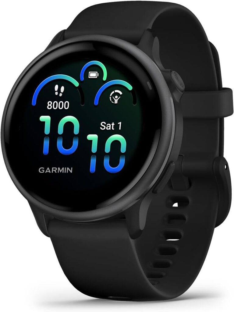 Garmin vvoactive 6, Health and Fitness GPS Smartwatch, AMOLED Display, Up to 11 Days of Battery, Slate with Black Band