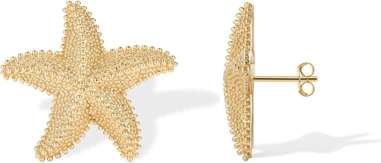 PAVOI 14K Gold Plated Starfish Statement Stud Earrings for Women | Trendy Jewelry Alluring Ocean-Themed Dangling Earrings