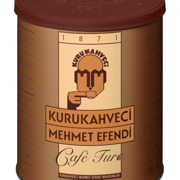 KURUKAHVECI MEHMET EFENDI Turkish Coffee, 100% Arabica, Finely Roasted Ground Coffee for Cezve, Rich Aroma, Medium, Authentic Turkish Coffee Tradition Since 1871, 8.8 OZ / 250 Gr