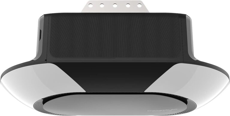 Chamberlain B6713T Smart Advanced Corner LED Lighting-myQ Smartphone Controlled-Ultra Quiet, Strong Belt Drive & MAX Lifting Power, Blue Garage Door Opener