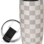 Simple Modern Voyager Tumbler with Flip Lid | Travel Coffee Mug | Insulated Stainless Steel Cold Brew Iced or Hot Coffee Cup | Gifts for Women Men Her Him | 16oz, Checkmate