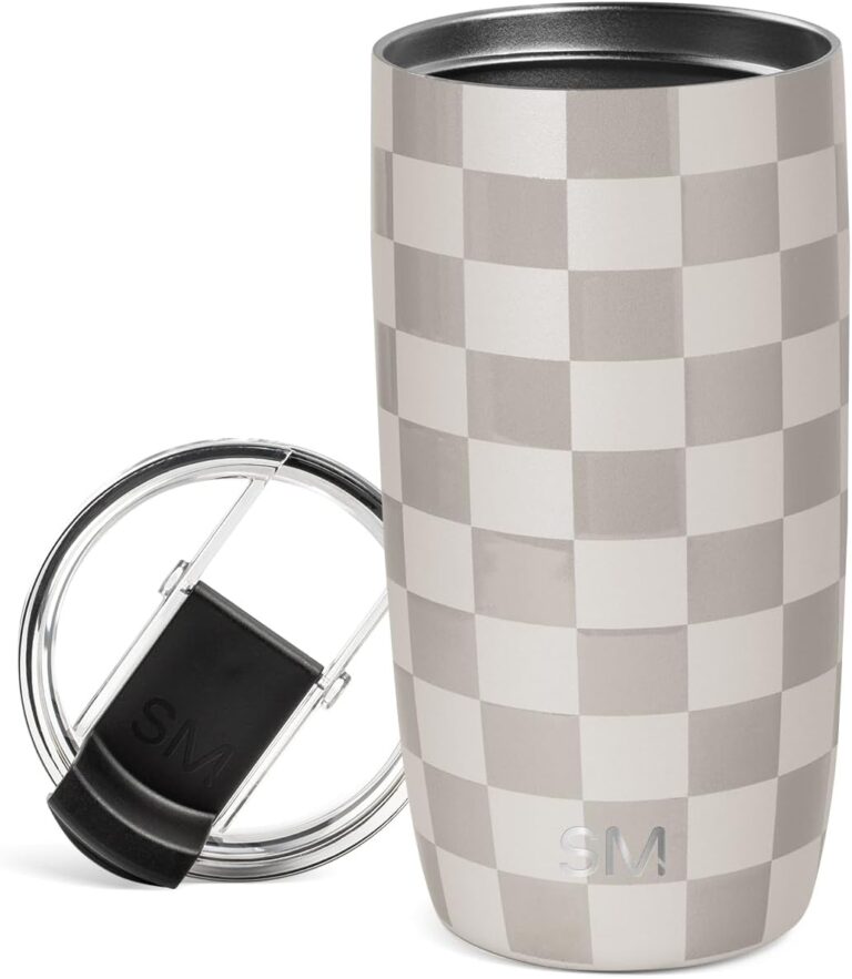 Simple Modern Voyager Tumbler with Flip Lid | Travel Coffee Mug | Insulated Stainless Steel Cold Brew Iced or Hot Coffee Cup | Gifts for Women Men Her Him | 16oz, Checkmate