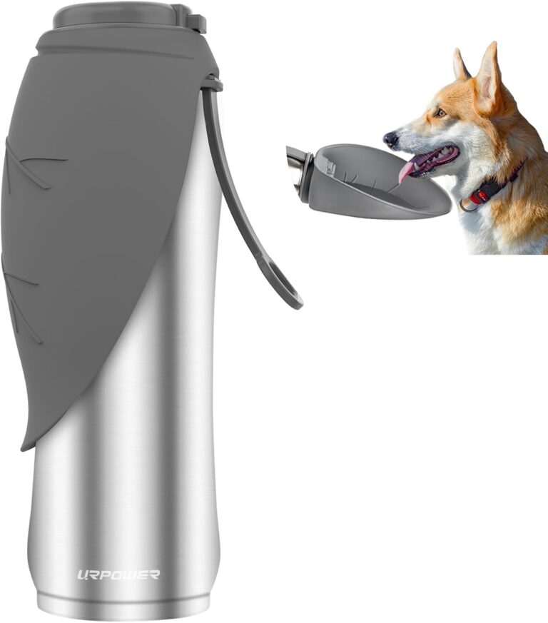 URPOWER 27 Oz Large Dog Water Bottle, Double Wall Insulated Stainless Steel Dog Travel Water Bottle Leak Proof Portable Pet Water Dispenser BPA-Free Drinking Bowl for Dog Outdoor Walking, Hiking