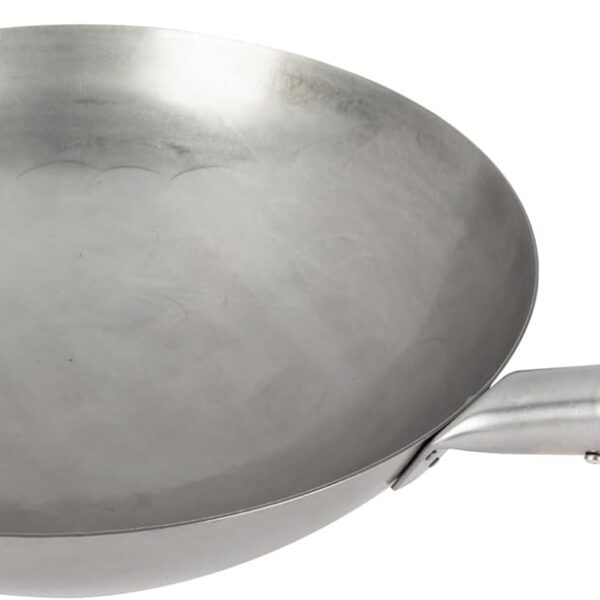 Cuisinart 14 Carbon Steel Hammered Wok, Traditional Round Bottom, Stir Fry Pan with Wooden & Helper Handle for Authentic Asian Cuisine, Wok Hei Cooking Perfect for Stir-Fry, Saut & Deep Fry
