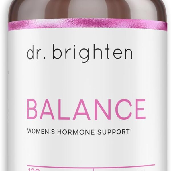 Dr. Brighten Balance - Hormone Balance for Women with Chasteberry and DIM - Targets Hormonal Acne, Period Issues, & PMS - Vegan, Non-GMO