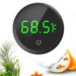 QZQ Fish Tank Thermometer Aquarium Thermometer Wireless Touch Stick Digital Aquarium Thermometer LED Display 1F for Monitoring The Fish Tank Aquarium Temperature Accessories (Black)