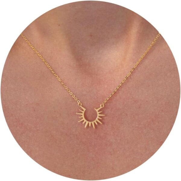 VRIUA Gold Necklace for Women - 14K Gold Plated Dainty Italian Horn Star of David Butterfly Bow Sun Lotus Volleyball Baseball Cowboy Boots Necklace Jewelry Everyday for Women