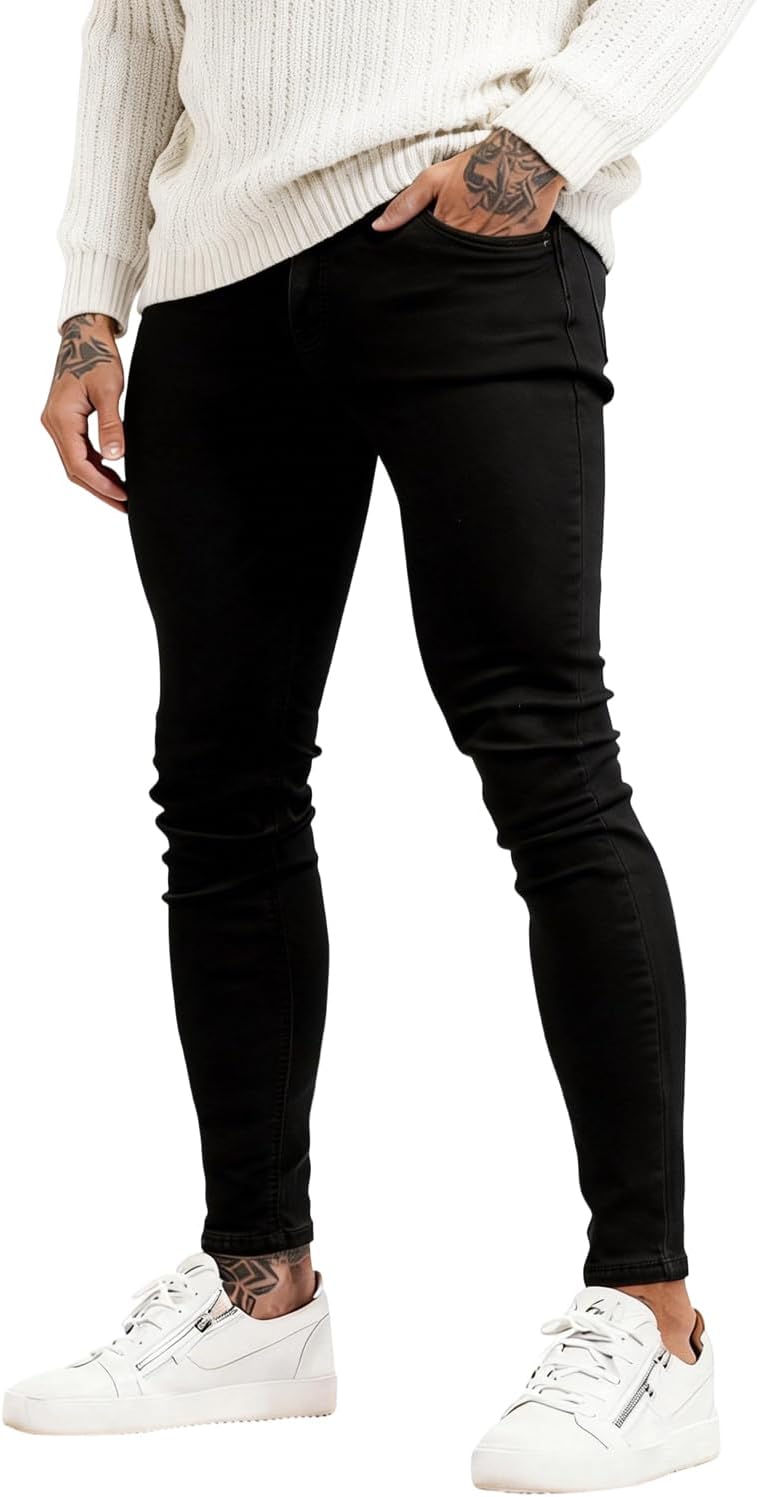 GINGTTO Men's Ripped Jeans Slim Fit Skinny Stretch Jeans Pants