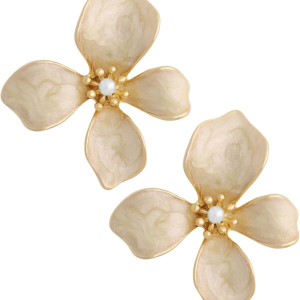 OJERRY Elegant Pastel Flower Stud Earrings for Women, Floral Earrings Jewelry Accessories Romantic Cool Gifts for Her Women in Their 20s 30s
