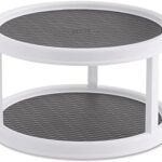 Copco Non-Skid Turntable, 2-Tier, 12-Inch, Durable & Easy Clean, White/Gray
