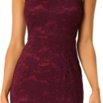 Allegra K Halter Formal Dress for Women's Sleeveless Bodycon Wedding Guest Cocktail Lace Sheath Dress